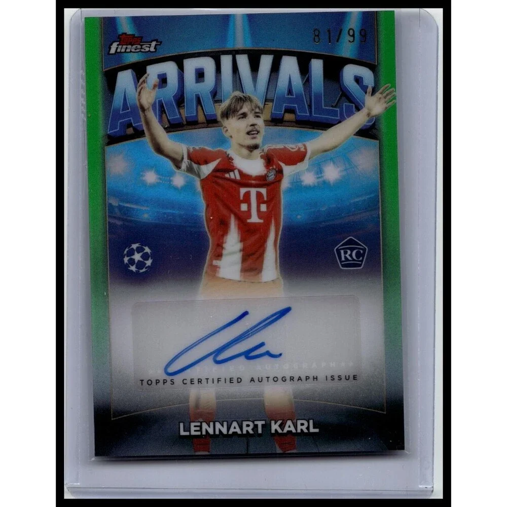 2025-26 Finest UEFA Lennart Karl #AA-LK FC Bayern Munchen Arrivals Auto #/99